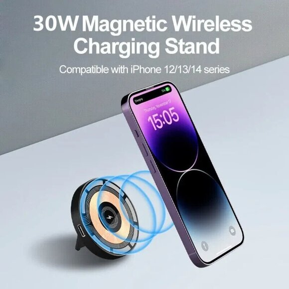 30W Magnetic Wireless Charger For iPhone 15 14 13 12 Pro Max Fast Wireless Charg - Picture 4 of 6